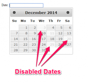 Disabled Dates