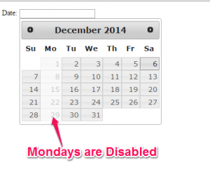 Mondays are Disabled